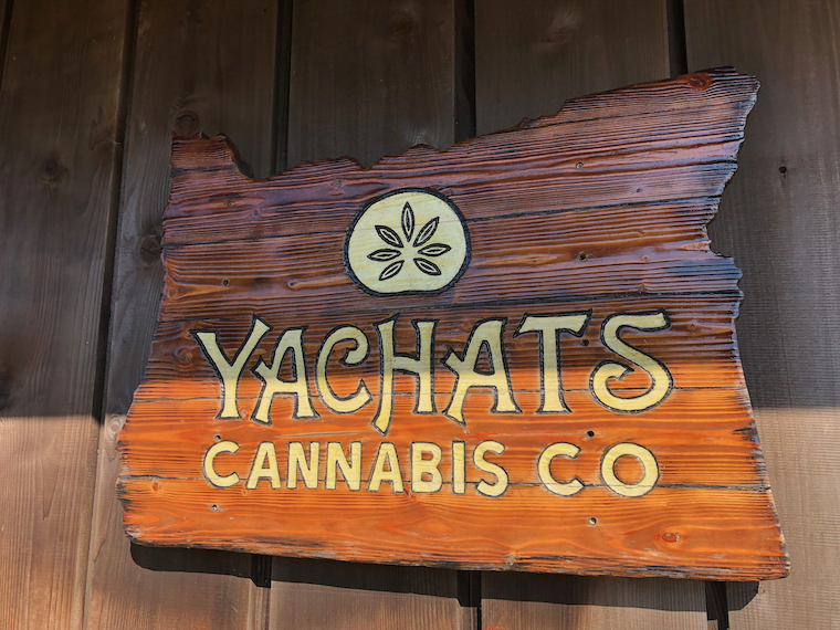 Yachats cannabis co wood sign 