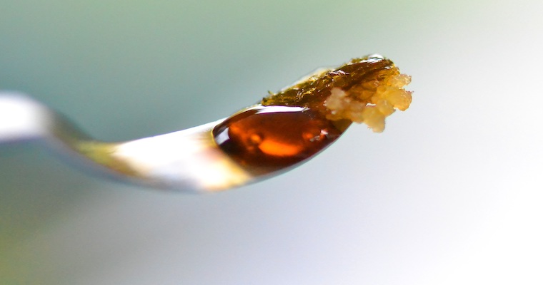 cannabis concentrate in a spoon 